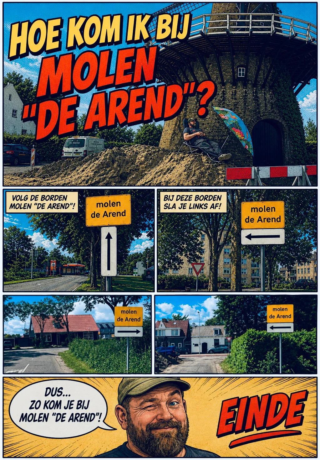 Hoe kom ik bij molen De Arend in Terheiden